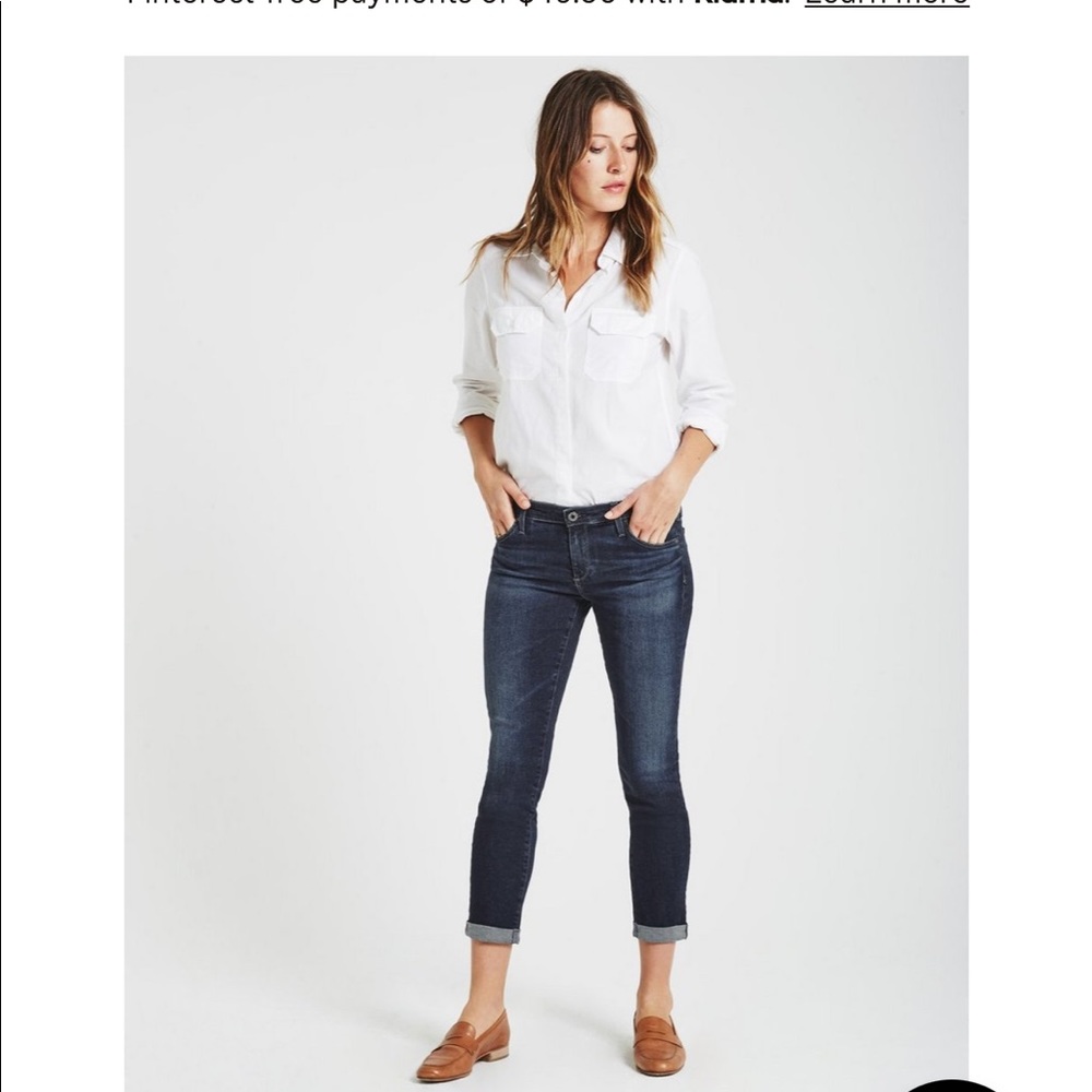 AG ADRIANO GOLDSCHMIED jeans the Stilt Roll-Up size 27 dark wash